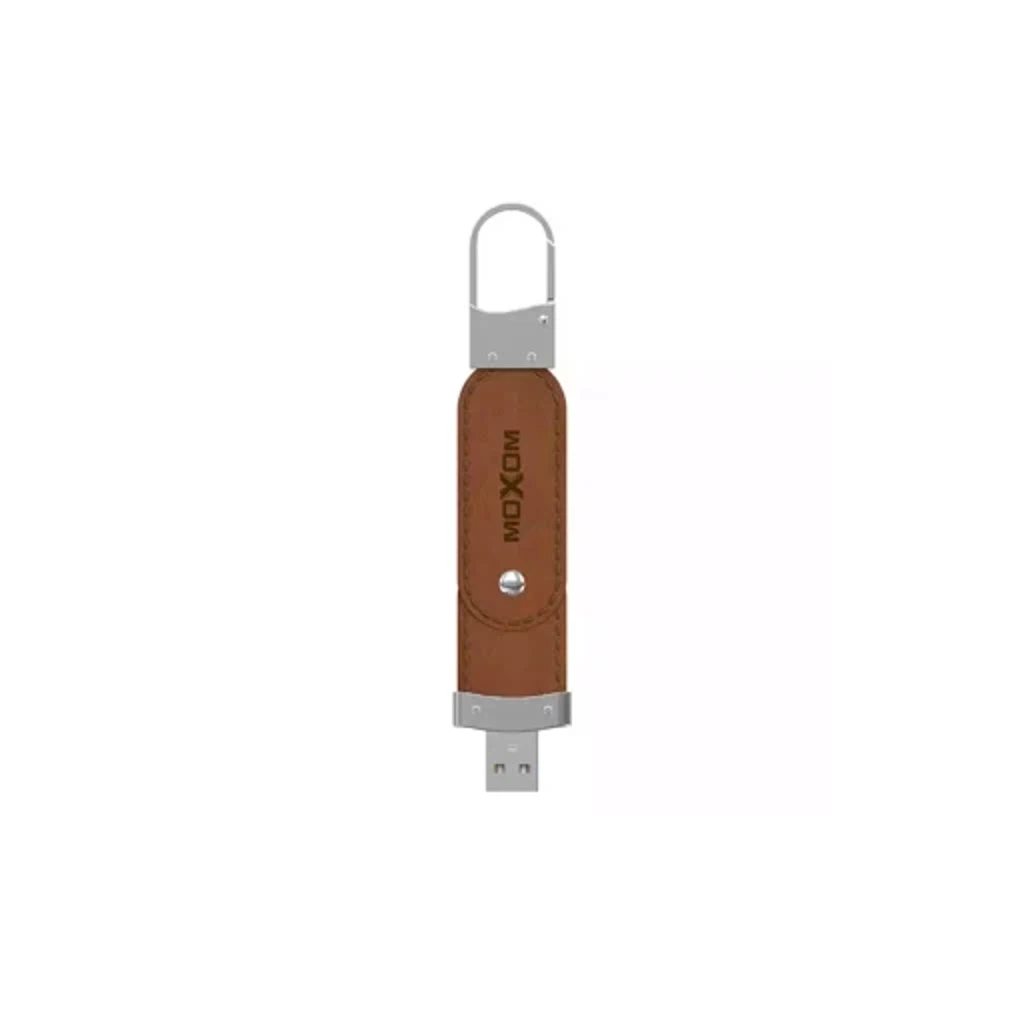 Флешка-брелок кожа USB 3.0 FLASH MOXOM MX-FD03 16GB коричневый