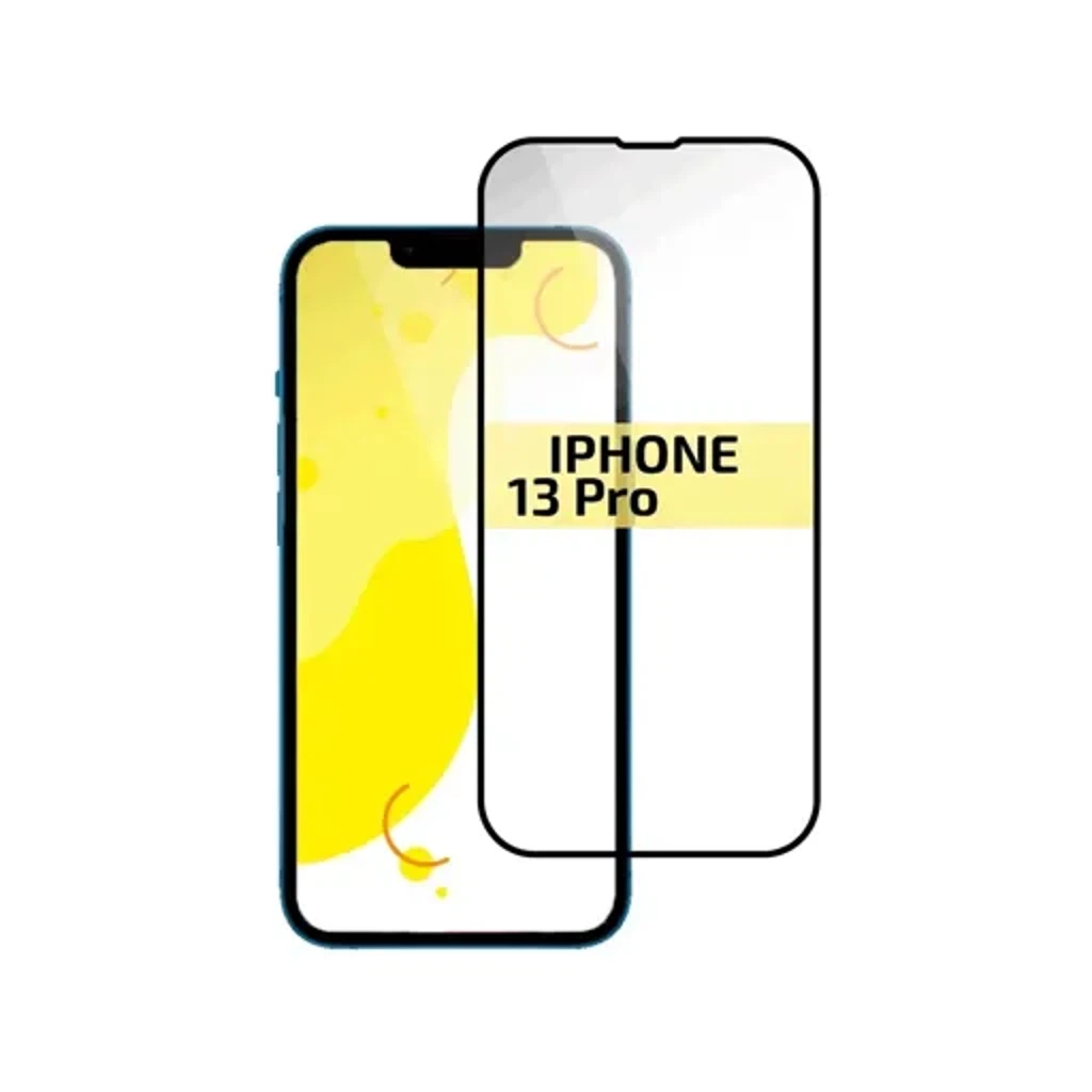 Стекло защитное для iPhone 13-13 Pro (6.1″) (10D, черное)