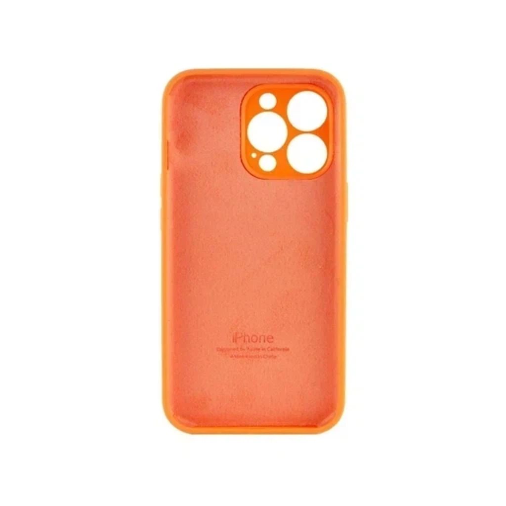 Чехол Silicone Case с  закрытым низом и защитой камеры для Iphone 14 Pro Max (Квадратные грани)