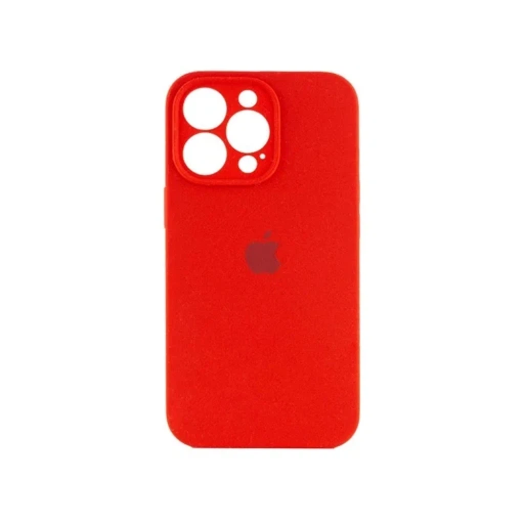 Чехол Silicone Case с закрытым низом и защитой камеры для Iphone 14 Pro (Квадратные грани)