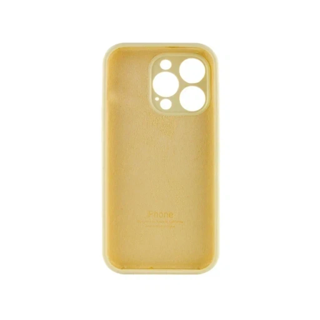 Чехол Silicone Case с закрытым низом и защитой камеры для Iphone 13 Pro (Квадратные грани)