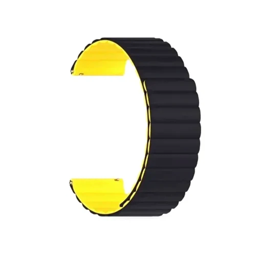 Ремешок черно-желтый 20 mm для Samsung, Huawei, Xiaomi, Honor